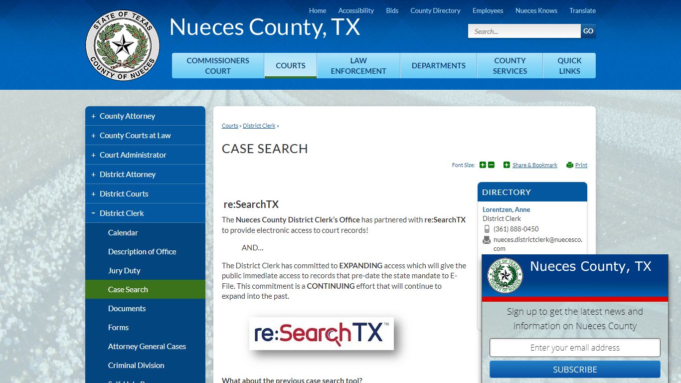 Case Search | Nueces County, TX