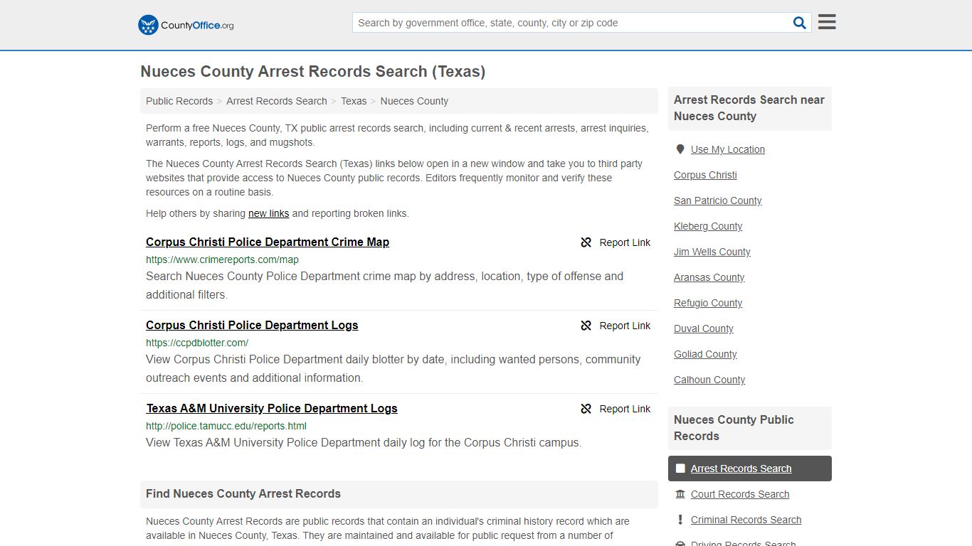 Arrest Records Search - Nueces County, TX (Arrests & Mugshots)